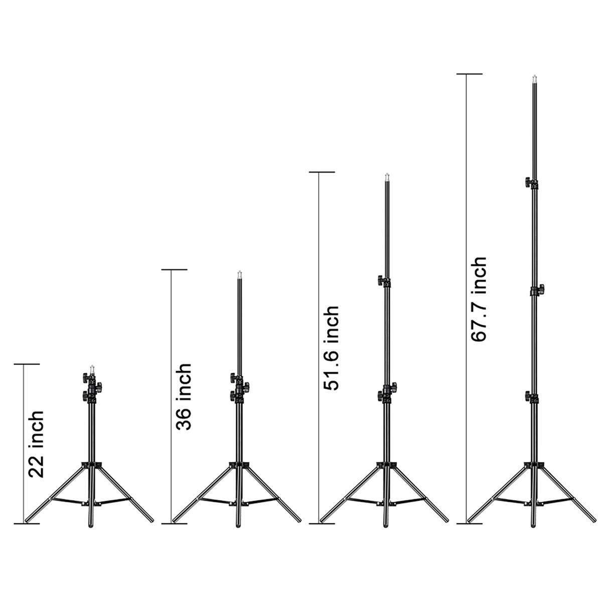 22 inch, 36 inch, 51.6 inch, 67.7 inch