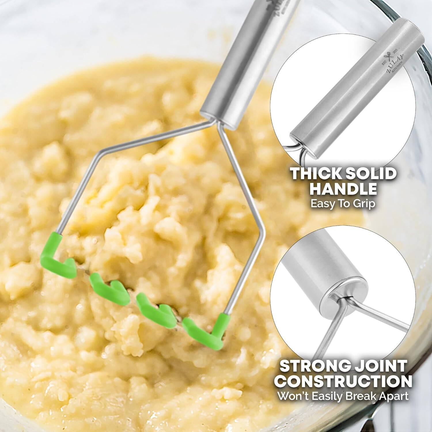 KITCHEN 7 THICK SOLID HANDLE Easy To Grip STRONG JOINT CONSTRUCTION Won't Easily Break Apart