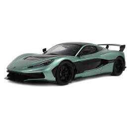 2024 Rimac Nevera R Green Metallic with Black Top 1/18 Model Car by GT Spirit