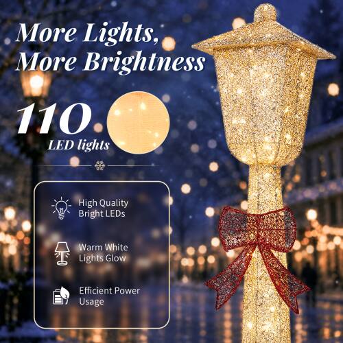 More Lights, More Brightness  
110 LED lights  
High Quality Bright LEDs  
Warm White Lights Glow  
Efficient Power Usage