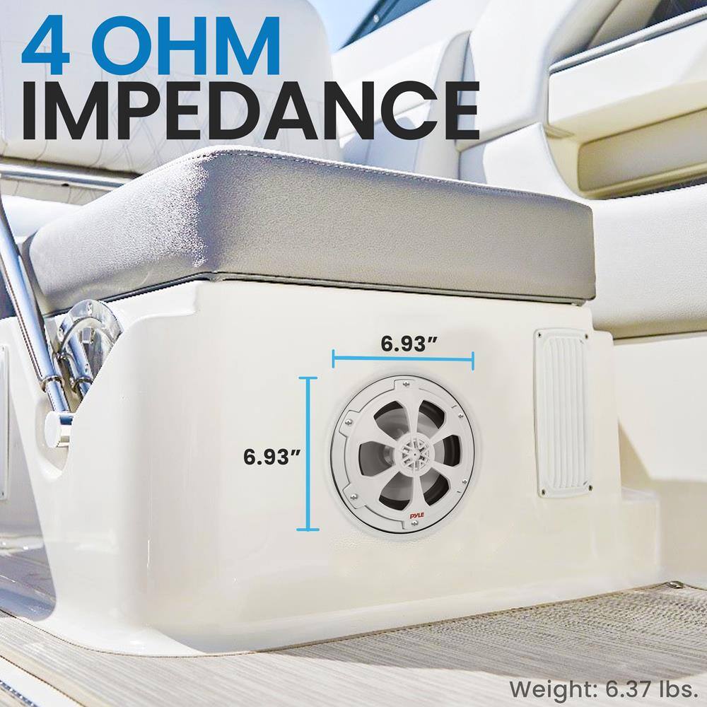 4 OHM IMPEDANCE

6.93" W x 6.93" H

Weight: 6.37 lbs.