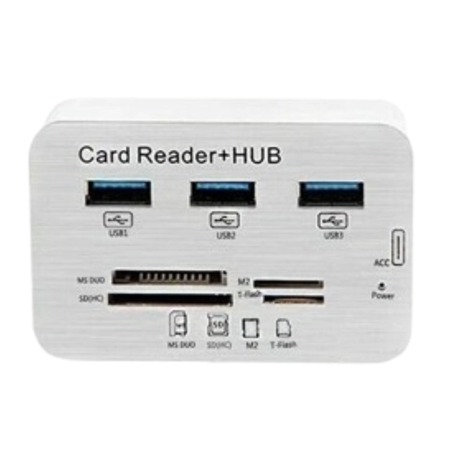 Stock Preferred - Aluminum 3-Port USB 3.0 Hub with Multi-in-1 Card Reader