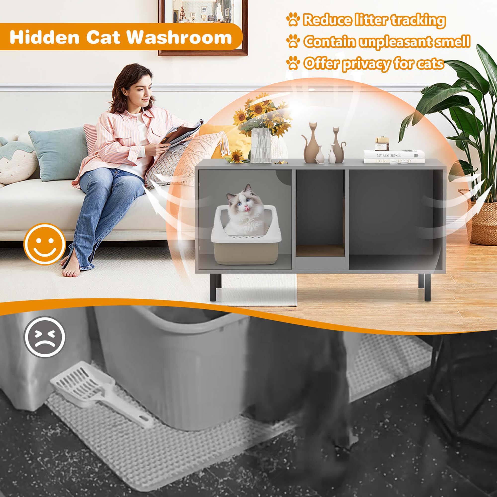 Hidden Cat Washroom

- Reduce litter tracking
- Contain unpleasant smell
- Offer privacy for cats