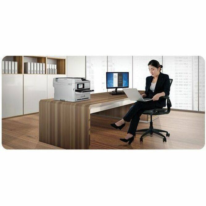Alt View 2. Epson - Epson WorkForce Pro WF-M5899 Wired & Wireless Inkjet Multifunction Printer - Monochrome - Copier/Fax/Printer/Scanner - Monochrome.