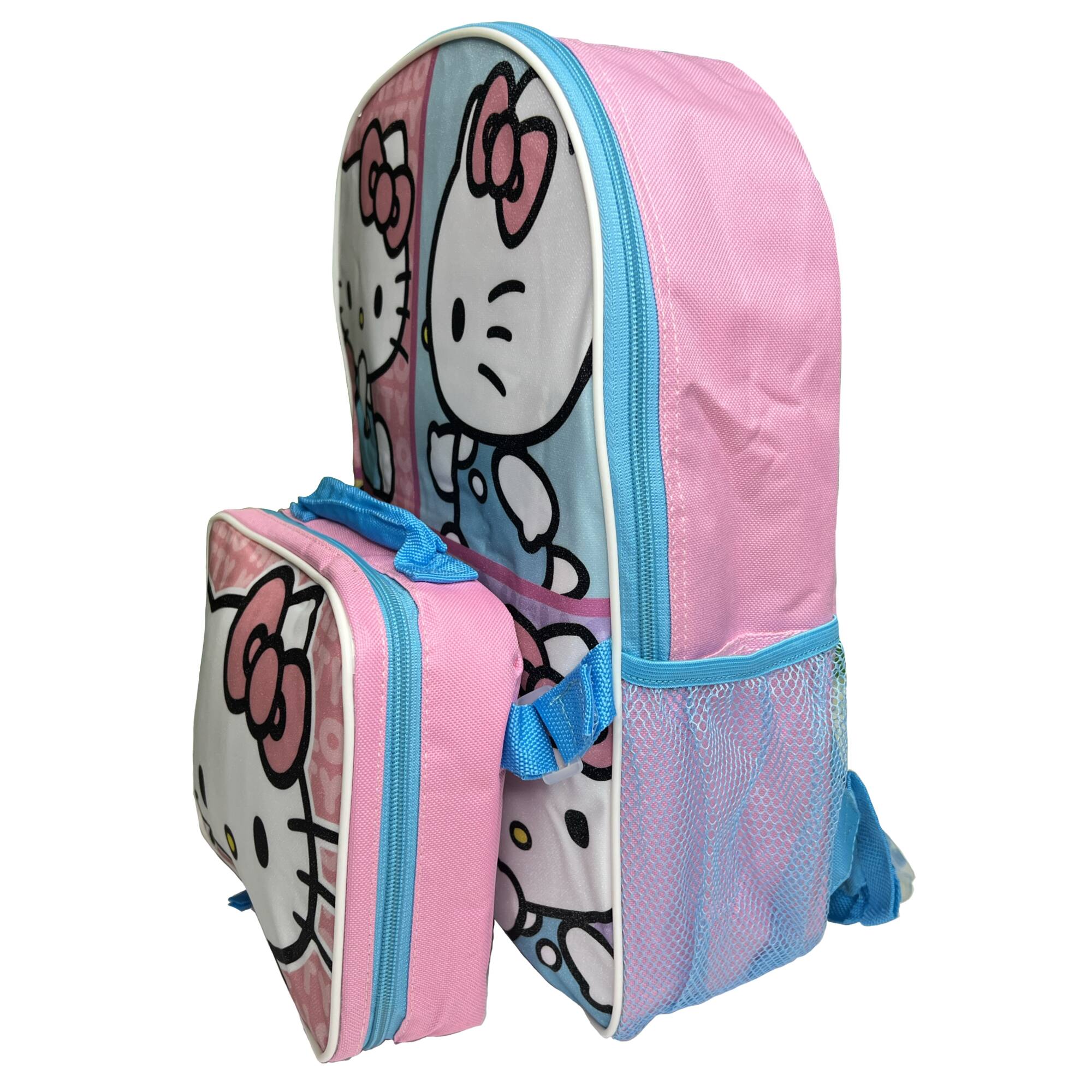 Alt View 2. UPD - Hello Kitty 16" Pink Backpack with Rectangular Lunch Bag - Multicolored.
