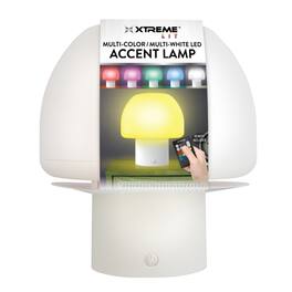 Xtreme - Multi-Color LED Accent Mushroom Lamp with Base and Remote Control - White
