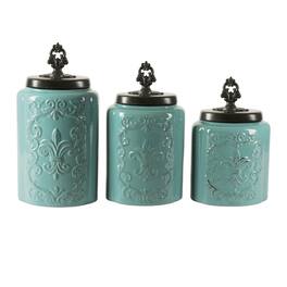 American Atelier - Blue Antique Set of 3 Canister