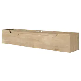 FurniFact - Wall-Mounted TV Stand for Up to 80 Inch Televisions with Engineered Wood - Beige
