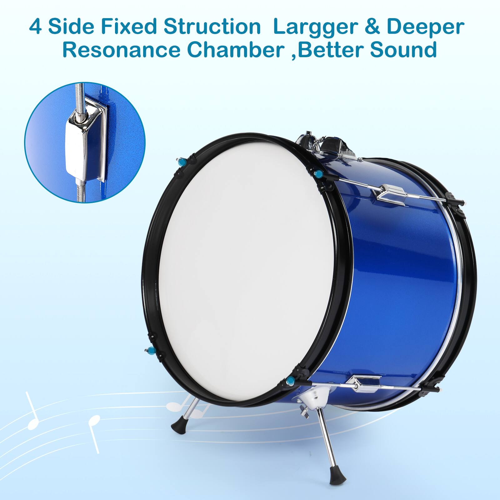 4 Side Fixed Structure  
Larger & Deeper Resonance Chamber, Better Sound