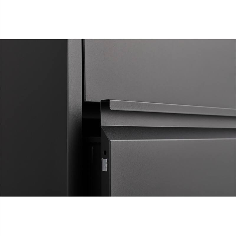 Alt View 1. HTUTWOO - 3 Drawer File Cabinet with Lock - Two Drawer Filing Cabinet, Vertical File Cabinet for Office Organizer Storage Cabinet - Black.