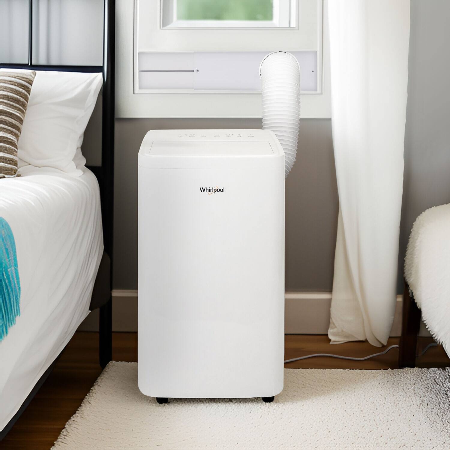 Alt View 21. Whirlpool - 12,000 BTU ASHRAE (8,300 BTU SACC) Portable Air Conditioner - white.