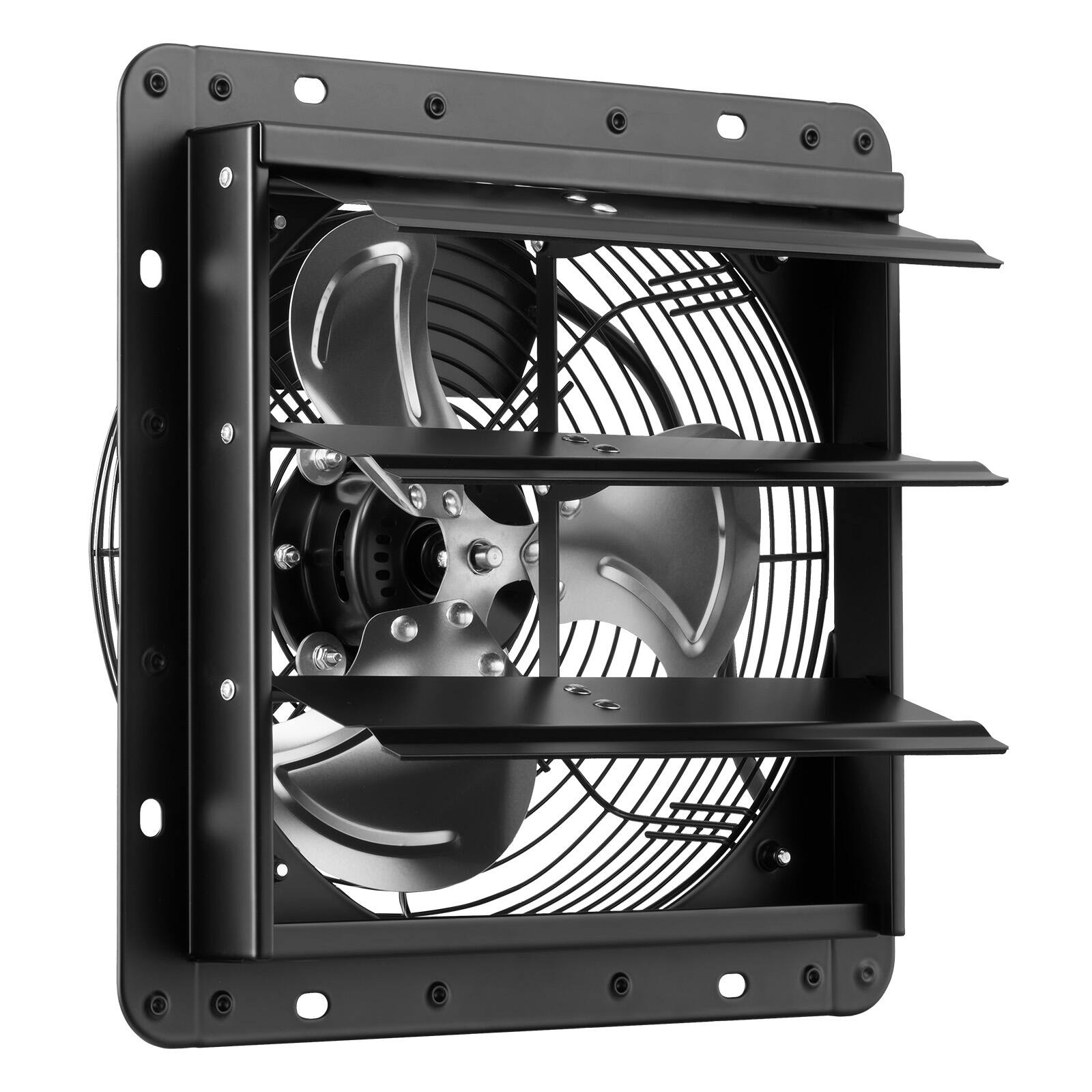 Alt View 5. VEVOR - 10 inch Shutter Exhaust Fan Wall-Mount Variable Speed Temperature, Automatic Louvers Sturdy Steel Housing, Low Noise - Black.