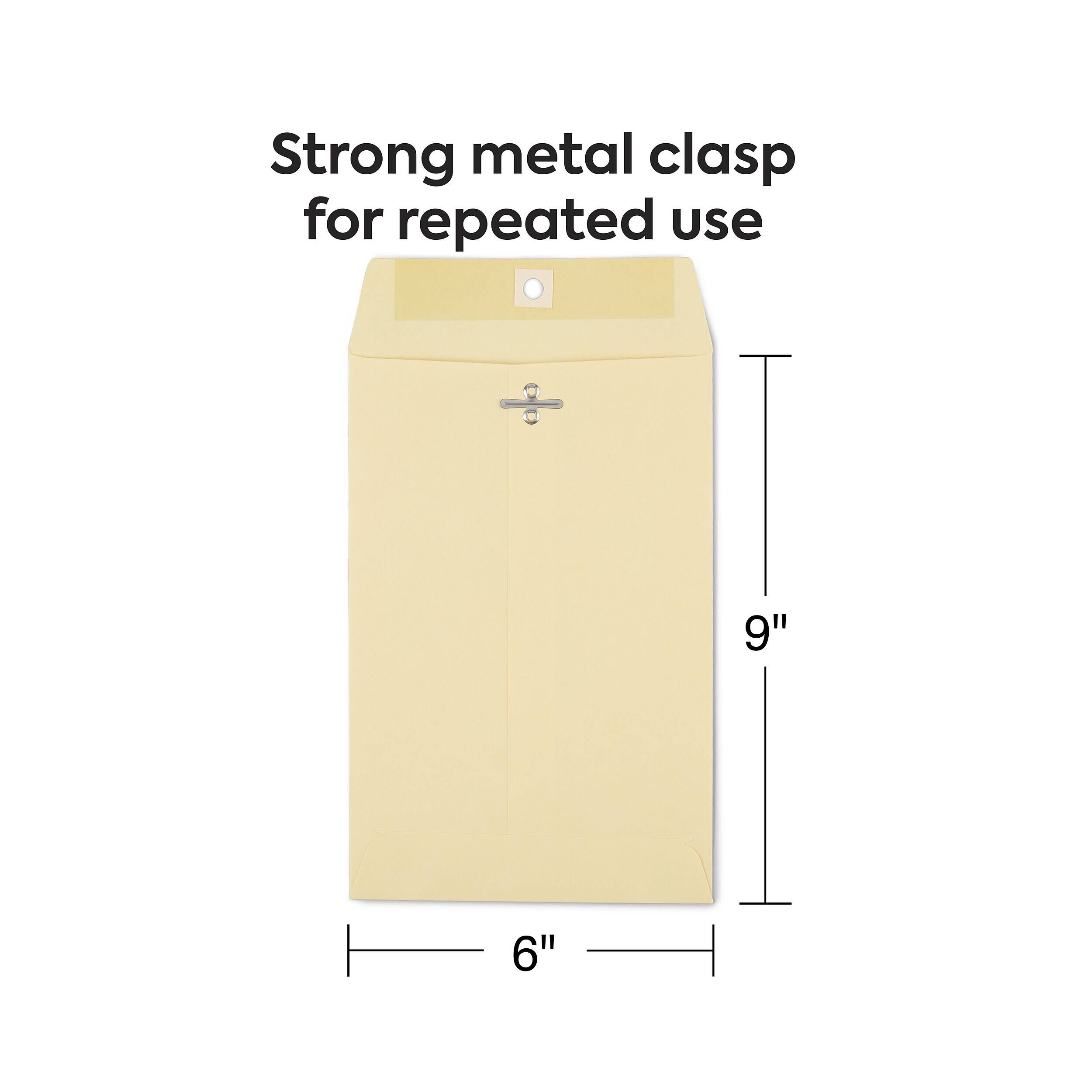 Strong metal clasp for repeated use  
9"  
6"