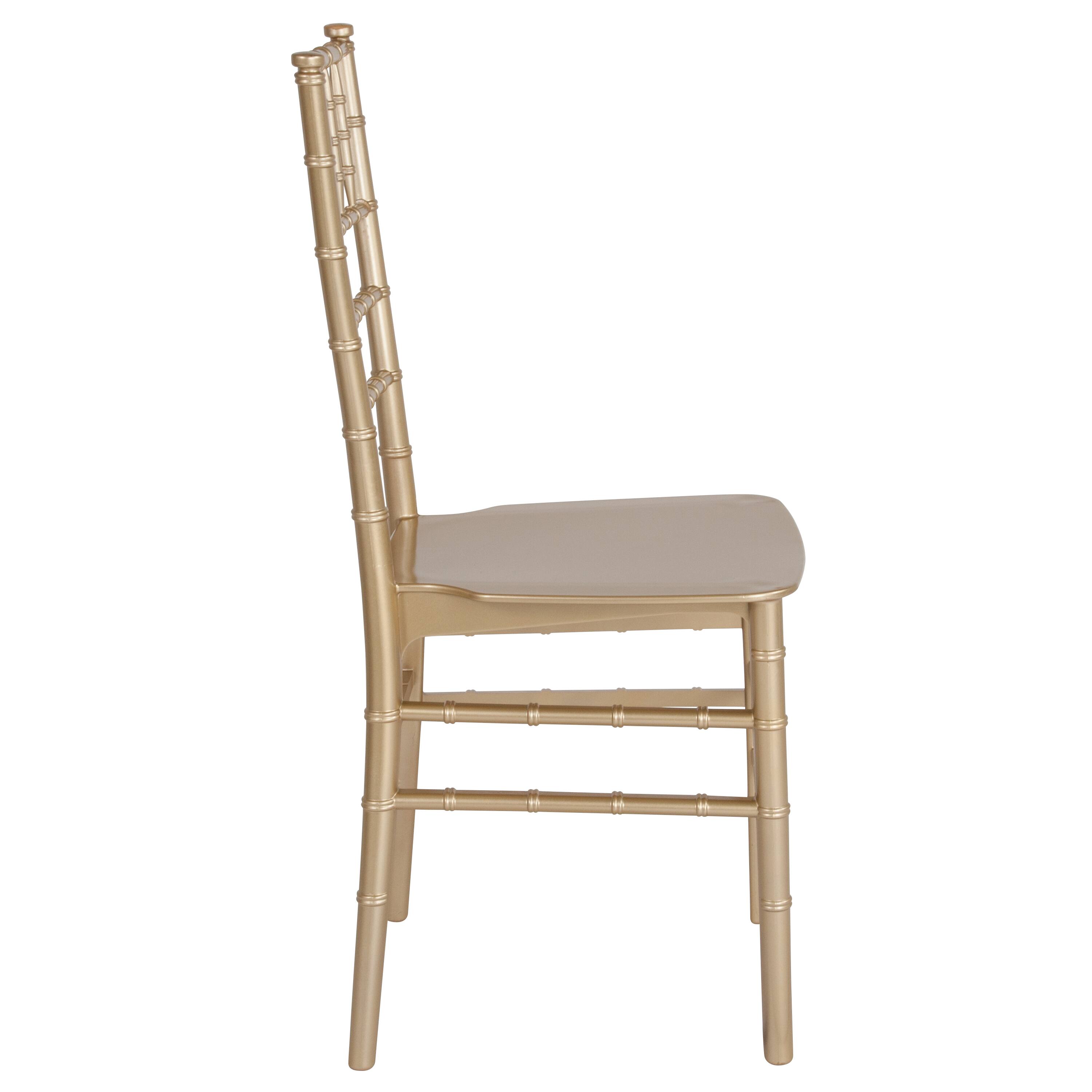 Alt View 6. Emma + Oliver - Resin Stacking Dining Chiavari Chair - Gold.