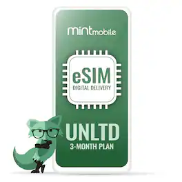 Mint Mobile - 3-Month Unlimited eSIM Prepaid Plan (Digital Delivery) - Mint Green