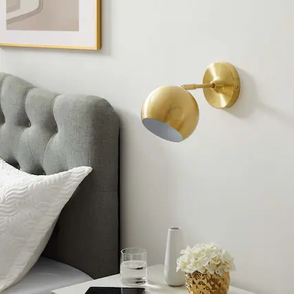 Front. Modway - Chalice 4" Swing-Arm Metal Wall Sconce by Modway - Satin Brass.