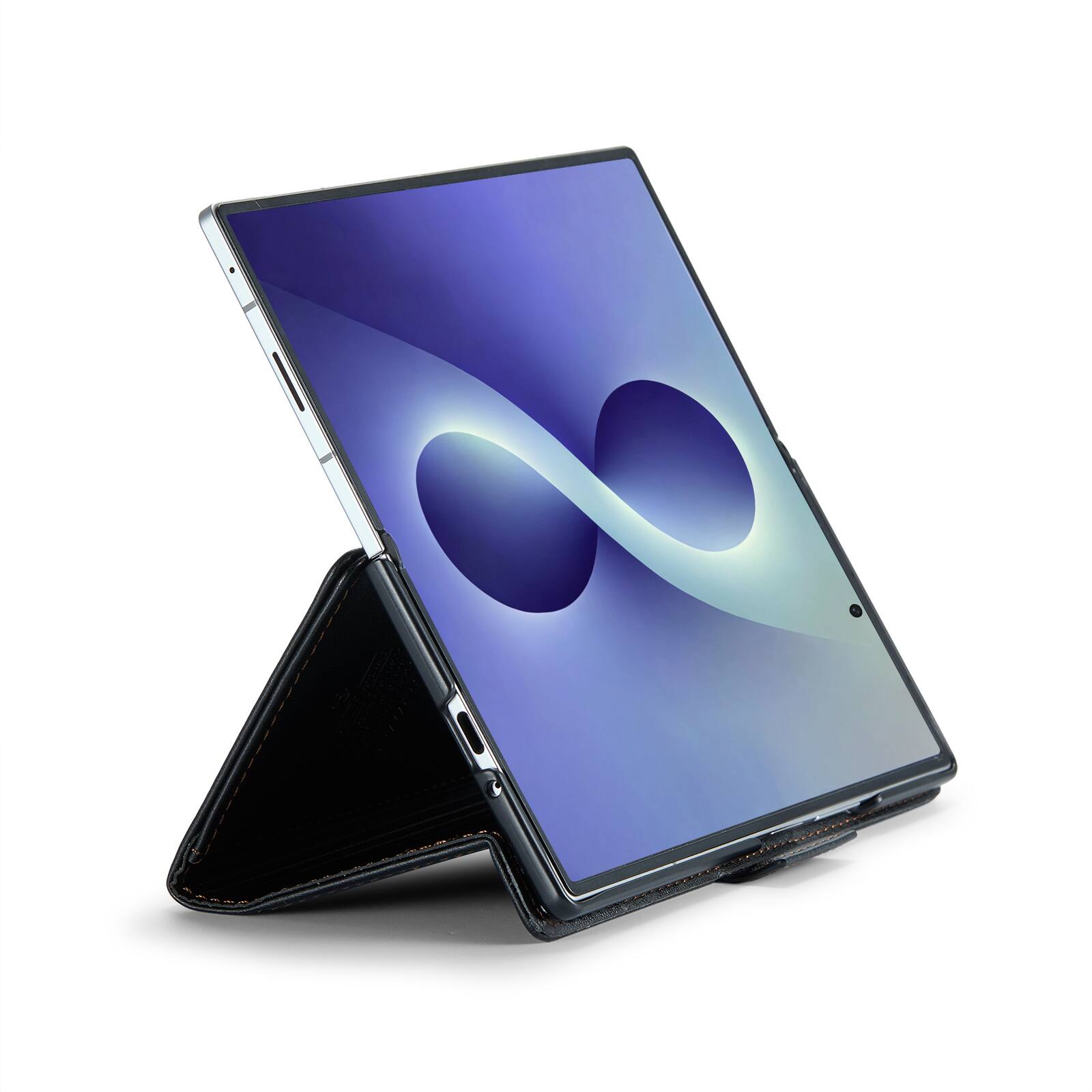 Alt View 8. UUCOVER - For Samsung Galaxy Z Fold8 Ultra PU Leather Wallet Case with RFID Blocking Card Holder Cash Slot, Magnetic Folio Cover - Blue.