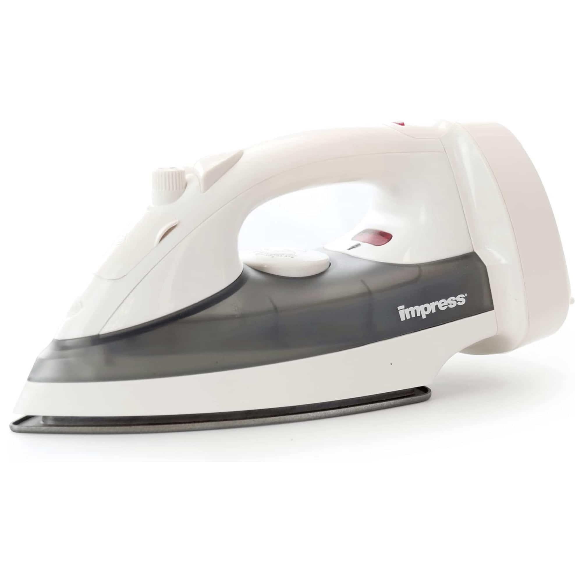 Impress - Mid-Size Cord-Rewind Iron with Non-Stick Spray and Burst - White
