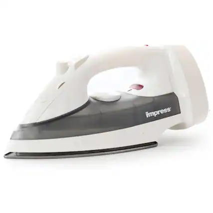 Front. Impress - Mid-Size Cord-Rewind Iron with Non-Stick Spray and Burst - White.
