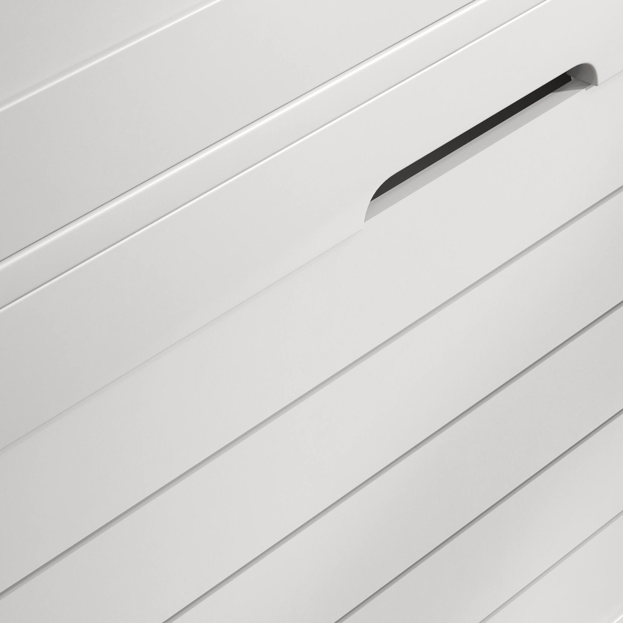 Alt View 7. Homcom - Narrow Shoe Storage Cabinet for Entryway with 3 Flip Drawers, Slim Shoe Rack Organizer with Louvered Doors - White.