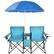 Alt View 18. Costway - Portable Folding Picnic Double Chair W/Umbrella Table Cooler Beach Camping Turquoise - Turquoise.