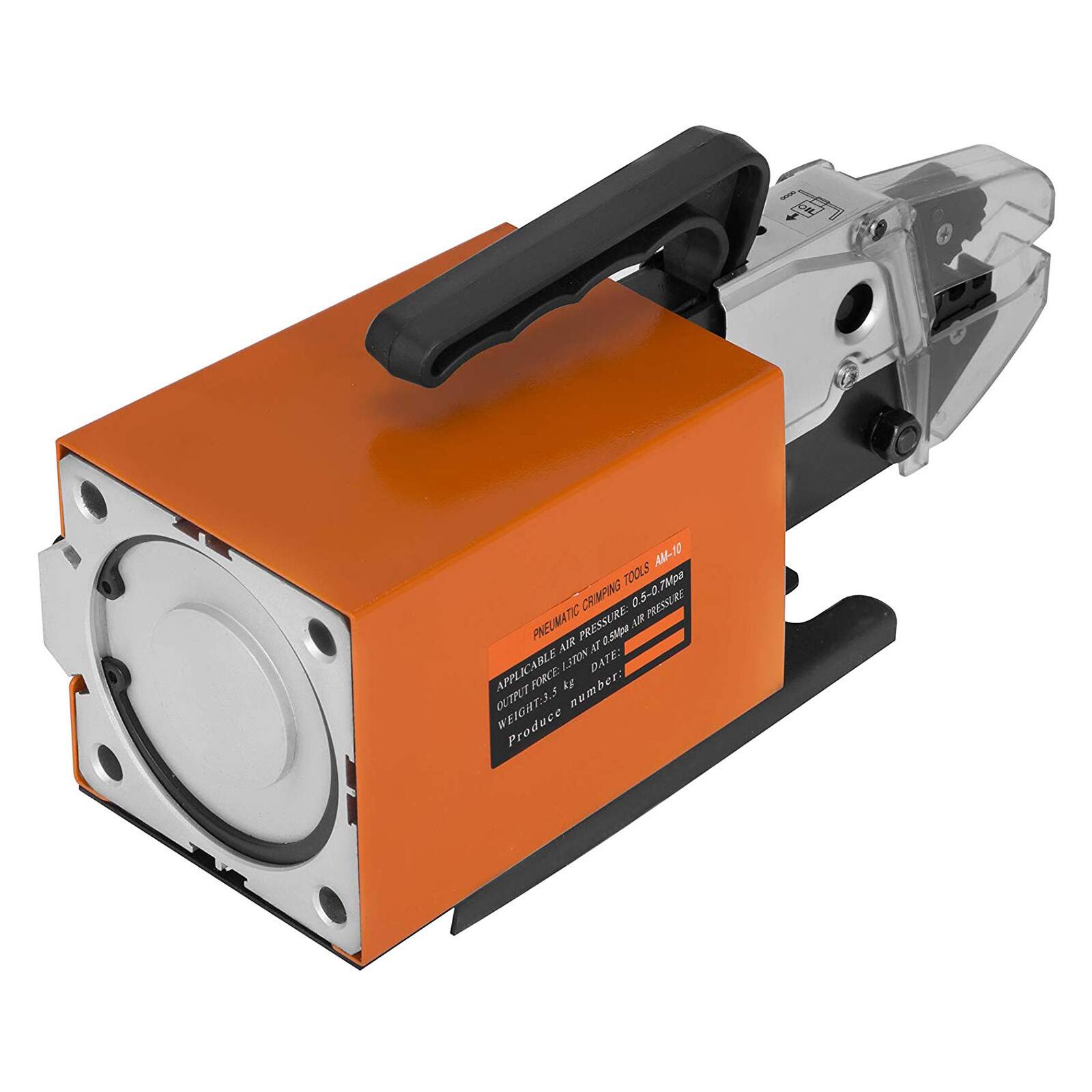 PNEUMATIC CRIMPING TOOLS AM-12  
APPLICABLE AIR PRESSURE: 0.5-0.7Mpa  
OUTPUT FORCE: 15TON  
OUTPUT WEIGHT: 3.5 kg  
DATE:  
Product number: