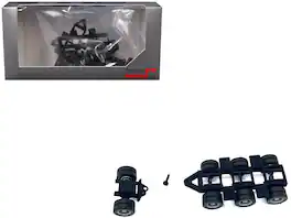 Lowboy Tri-Axle Booster with Integrated Rear Axle (2 Sets) 1/87 (HO) Plastic Model by Promotex - Black