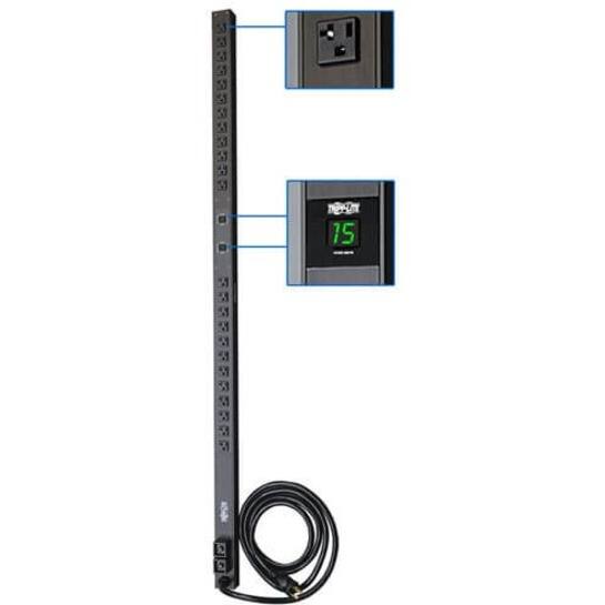 Alt View 1. Tripp Lite - Tripp Lite by Eaton PDU 2.9kW Single-Phase Local Metered PDU 120V Outlets (24 5-15/20R) L5-30P 10 ft. (3.05 m) Cord 0U - Black.