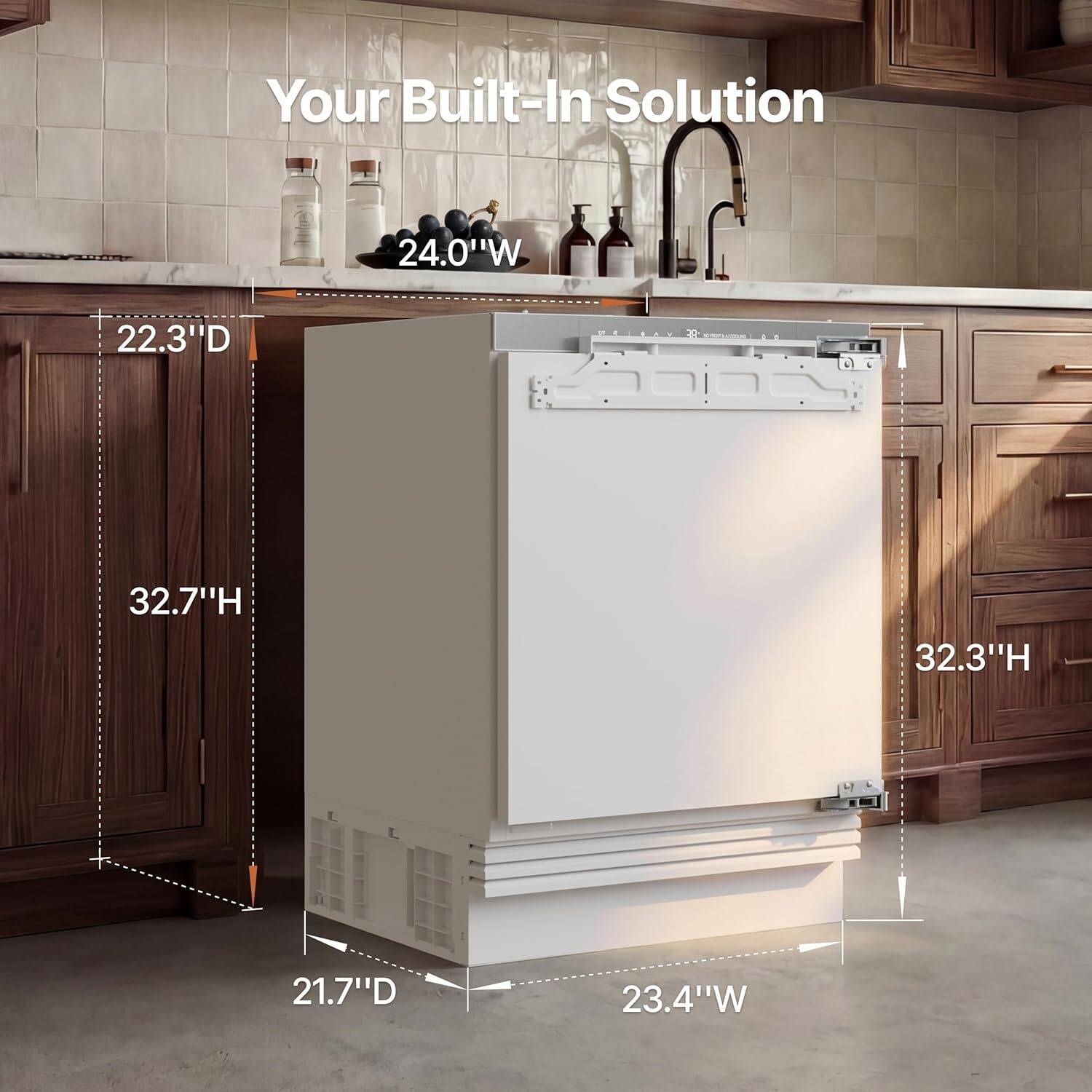 Your Built-In Solution

24.0"W  
22.3"D  
32.7"H  
21.7"D  
23.4"W  
32.3"H