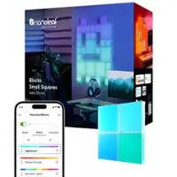 Nanoleaf - Blocks Small Squares Add-On - Smart LED Wall Light Panels (4pk) - Multicolor - Front_Zoom