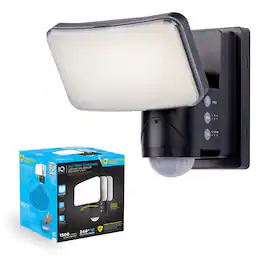 IQ America - Dynamic Tracking Battery Powered Motion Security Light – 1500 Lumens Outdoor LED - Black