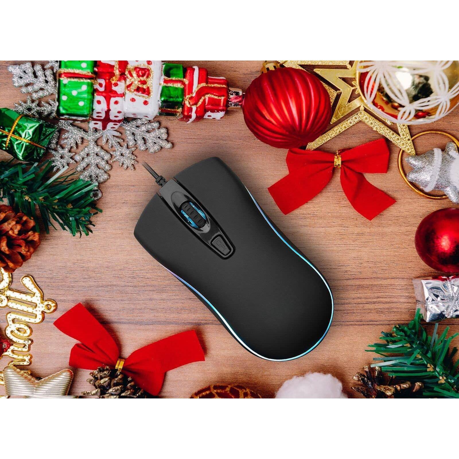 Alt View 6. Comfort Essence - Wired Mouse Computer With Backlit Comfortable Grip Optical Usb Mice Support Windows Pc Laptop Desktop... - 10 PACK (Blue Light).