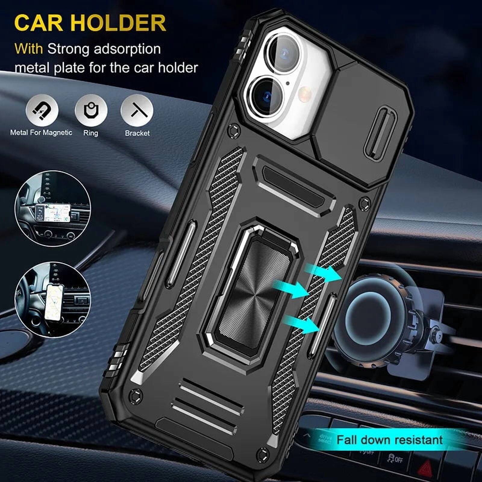 CAR HOLDER  
With Strong adsorption metal plate for the car holder  

Metal For Magnetic  
Ring  
Bracket  

Fall down resistant