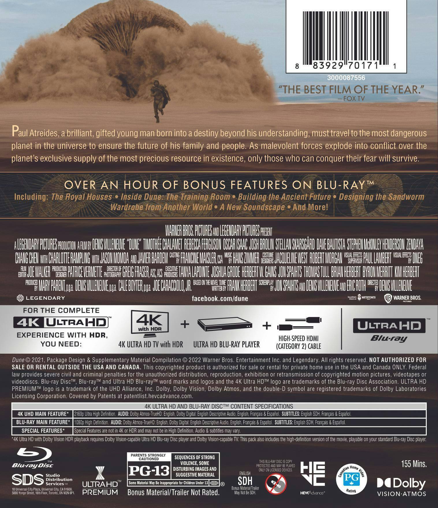 Angle. Dune (4K Ultra HD + Blu-ray) [UHD].