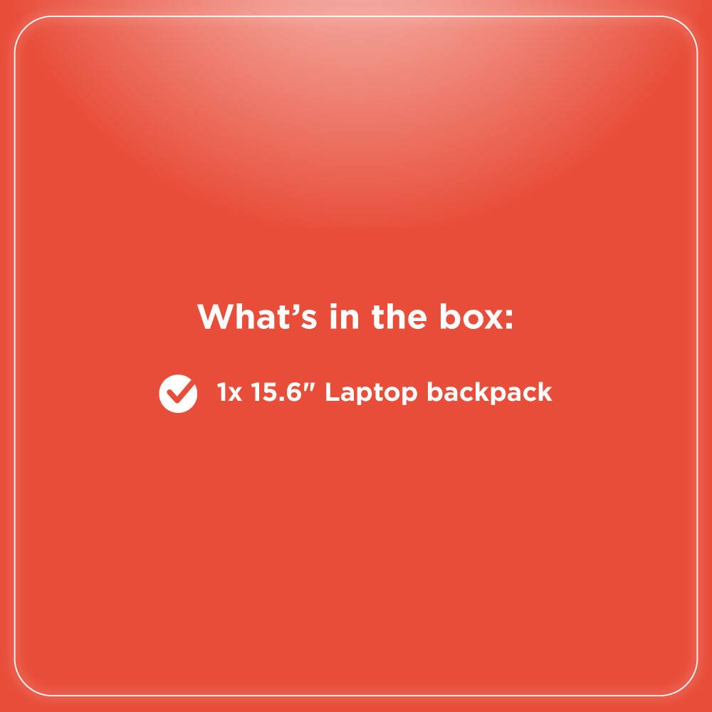 What's in the box:  
1x 15.6" Laptop backpack