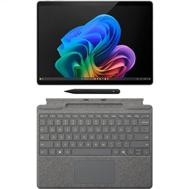 Front. Microsoft - Microsoft Surface Pro Copilot+ PC Touchscreen 13" LCD Snapdragon X Plus Processor 16GB RAM 256GB SSD (11th Edition) Plat - Platinum.