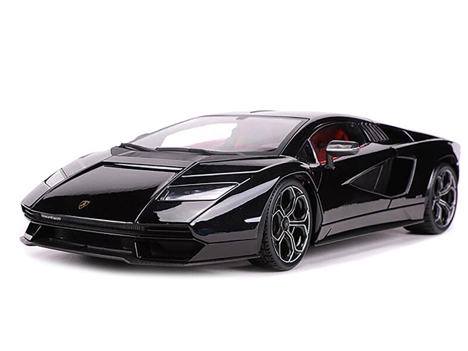 Alt View 3. Maisto - Lamborghini Countach LPI 800-4 Black with Red Interior "Special Edition" 1/18 Diecast Model Car by Maisto.