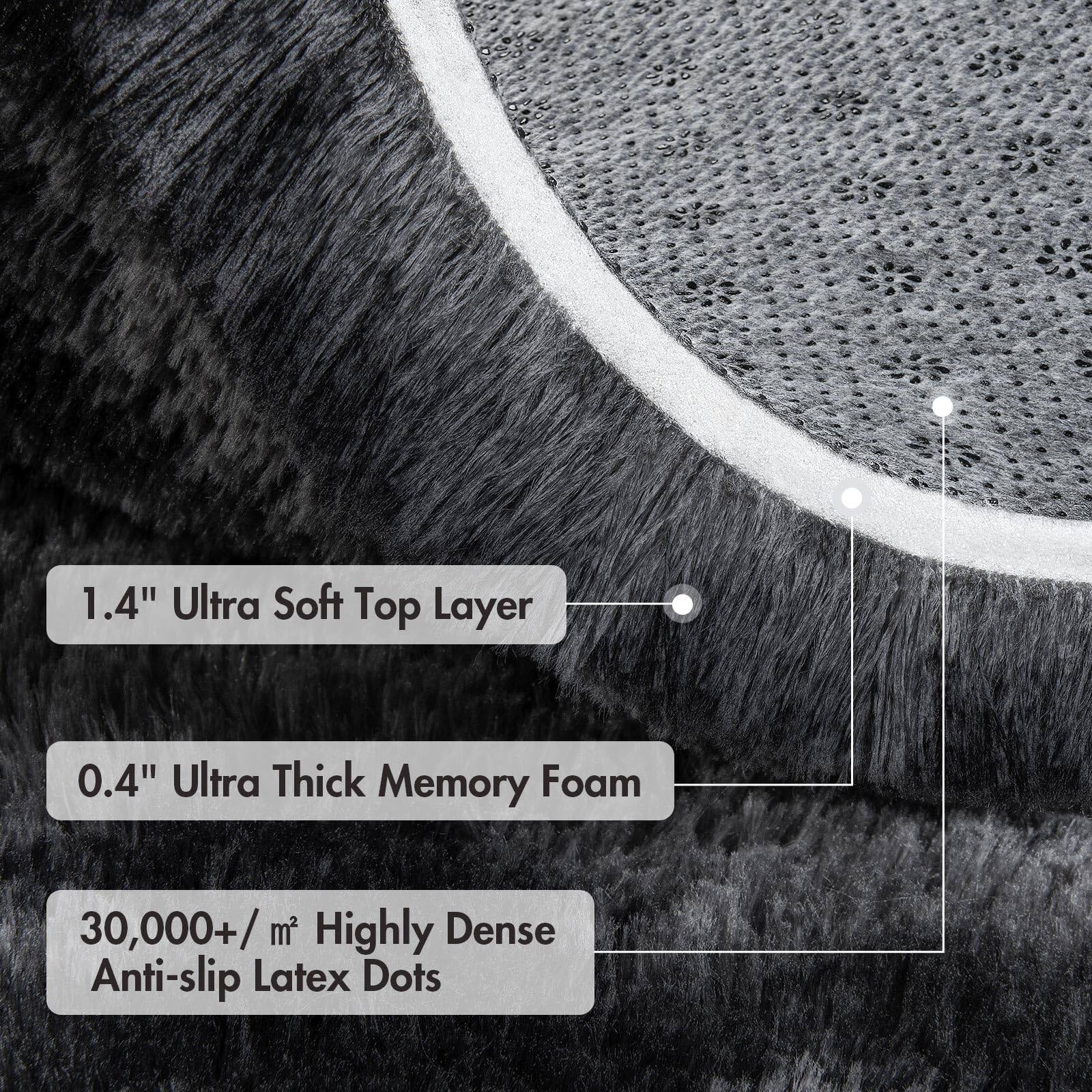 1.4" Ultra Soft Top Layer  
0.4" Ultra Thick Memory Foam  
30,000+/m² Highly Dense Anti-slip Latex Dots