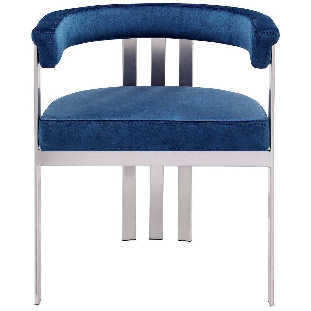 Alt View 2. Meridian Furniture - Marcello Navy Velvet Dining Chair, Set of 2 - Blue.