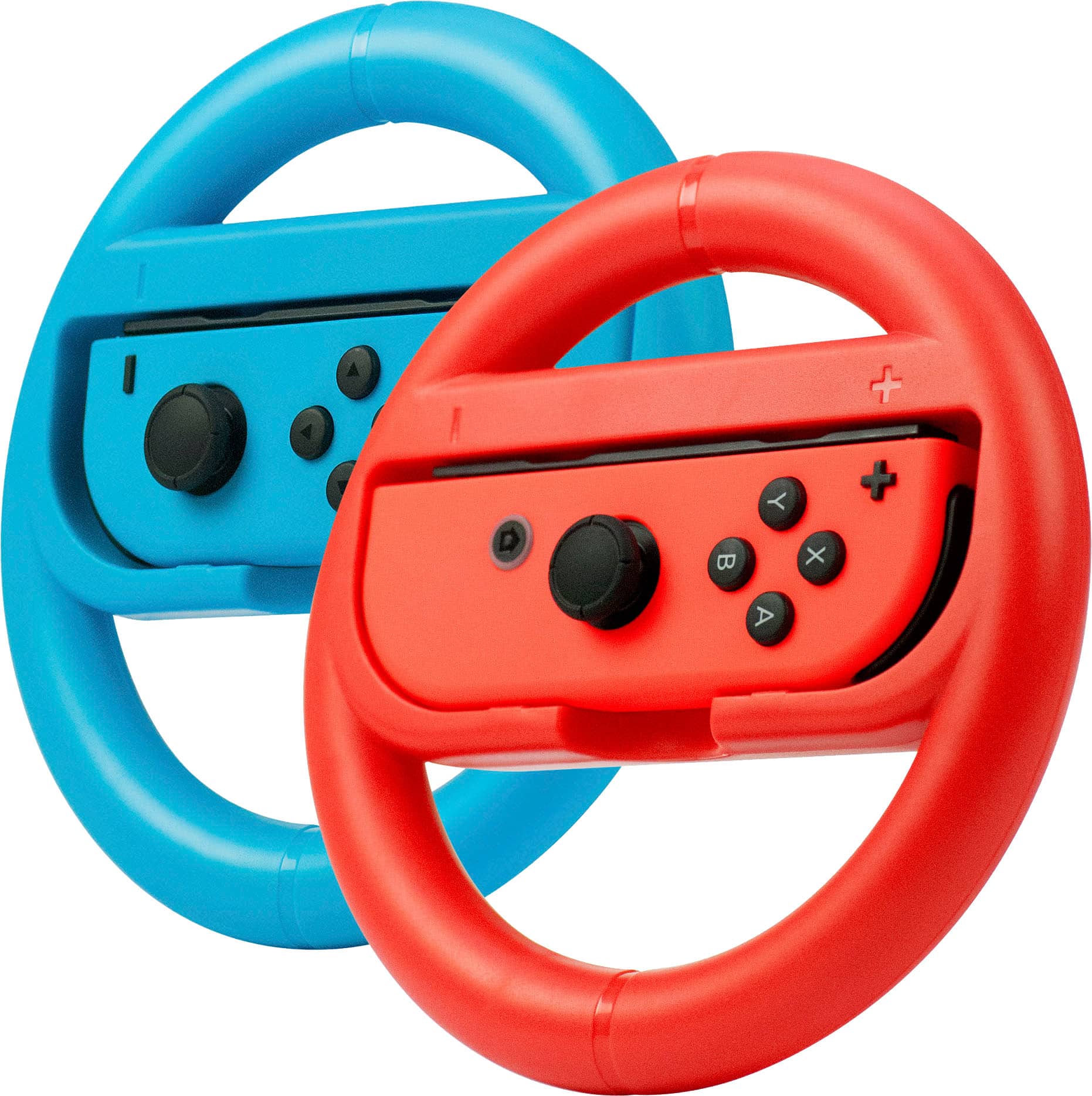 Front. NEXT - Joy-Con Racing Wheel Two Pack For Nintendo Switch & Switch OLED - Red/Blue.