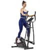 Front. Sunny Health & Fitness - 16-Level Smart Magnetic Resistance Elliptical - Dark grey.