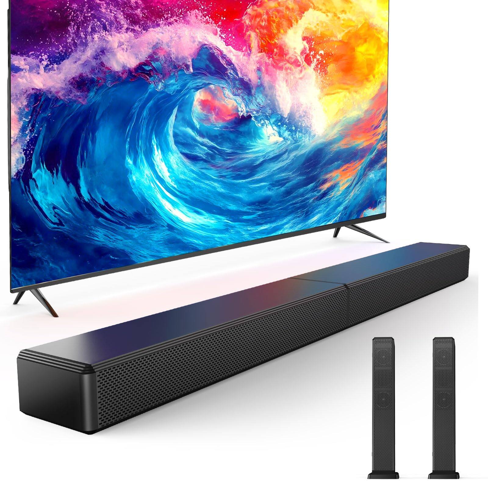 Front. Dazzed Corner - Sound Bar for Smart TV, 2-in-1 Detachable Bluetooth 5.3 Speaker - Black.