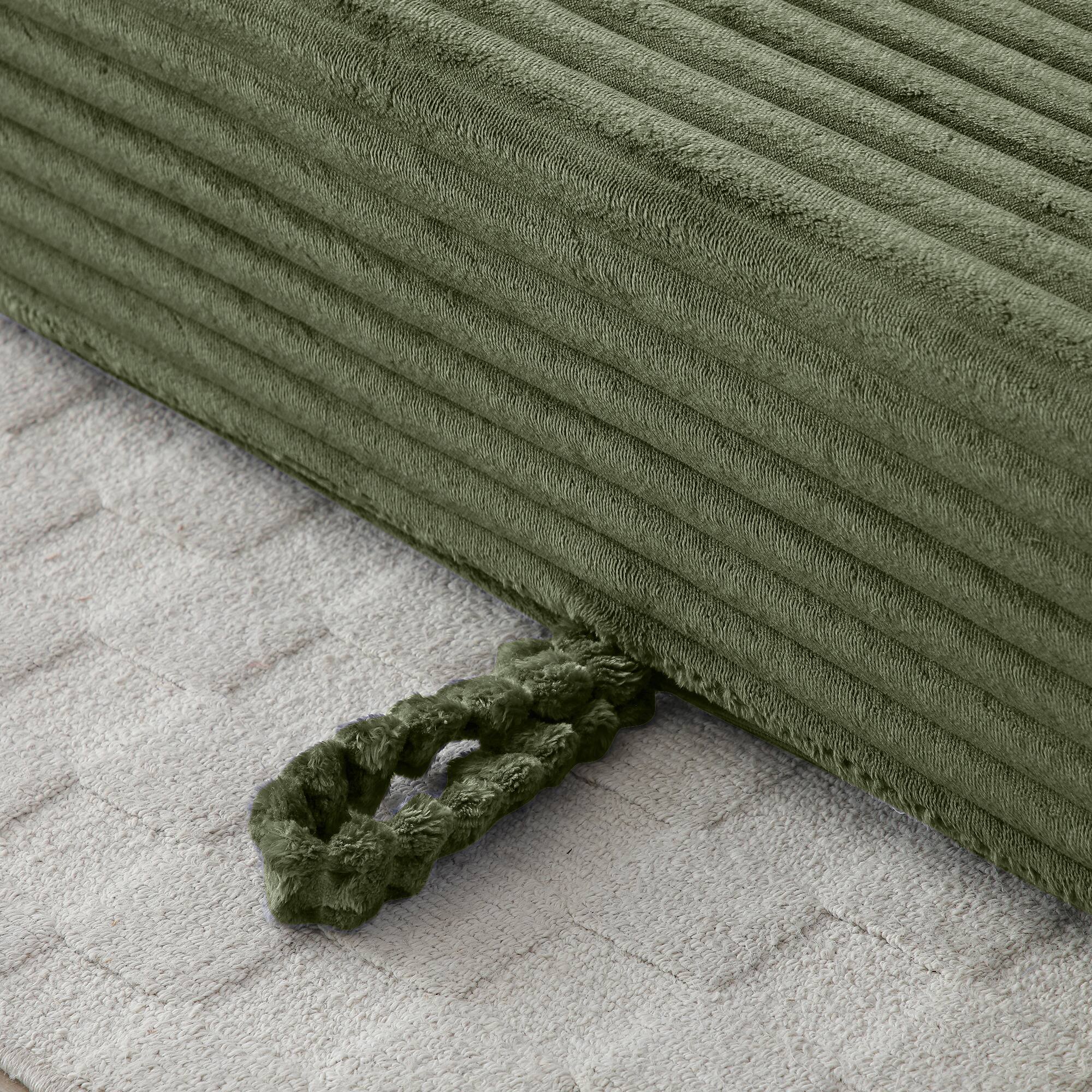 Alt View 2. Trinkets Crazed - Memory Foam Cloud Loveseat Sofa,2 in 1 Convertible Folding Couch Bed,No Assembly Compressed Corduroy Floor Lounge Sofa - Green.