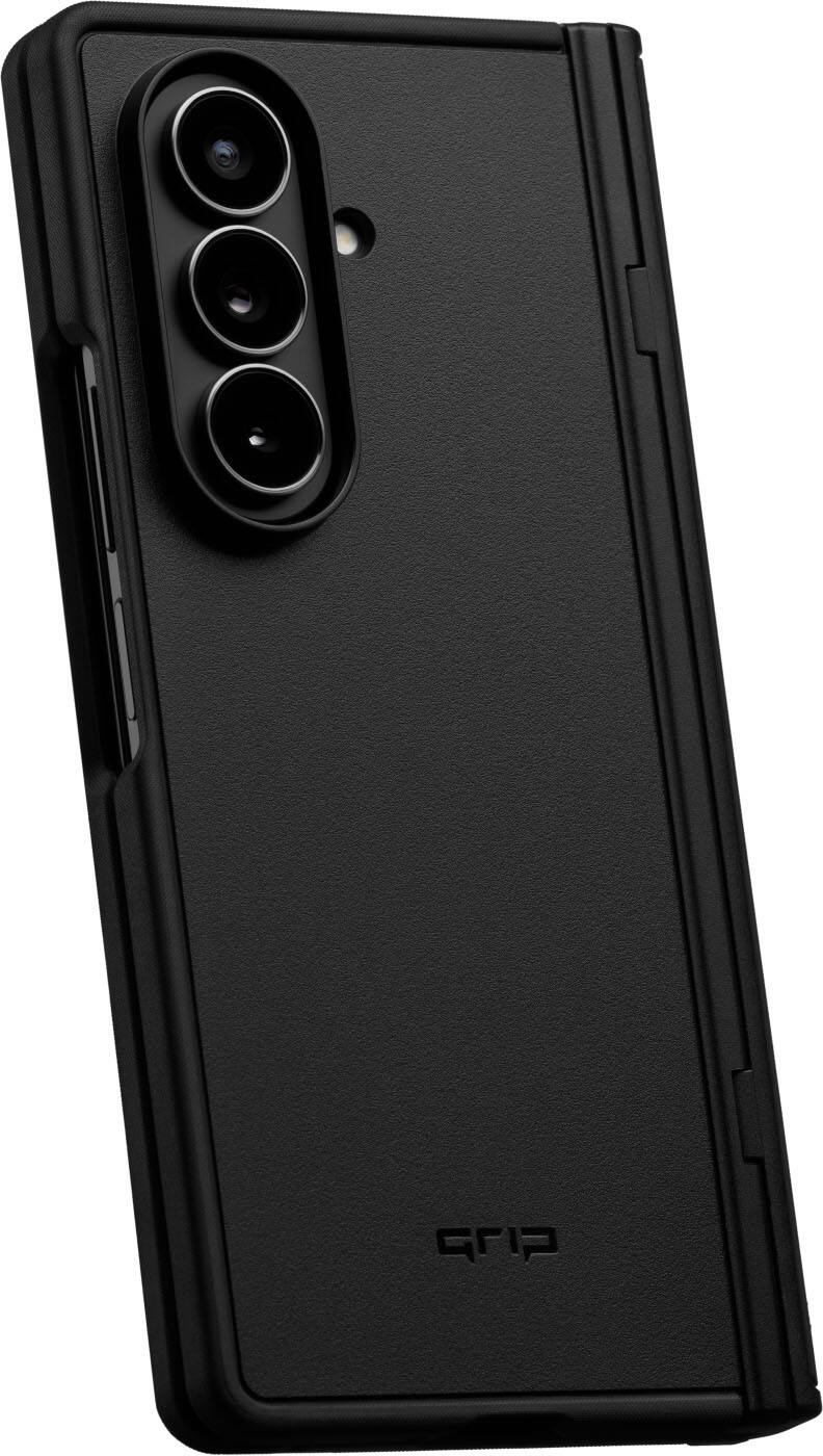 Angle. dbrand - Grip Case with Magnets for Galaxy Z Fold8 Ultra - Black.