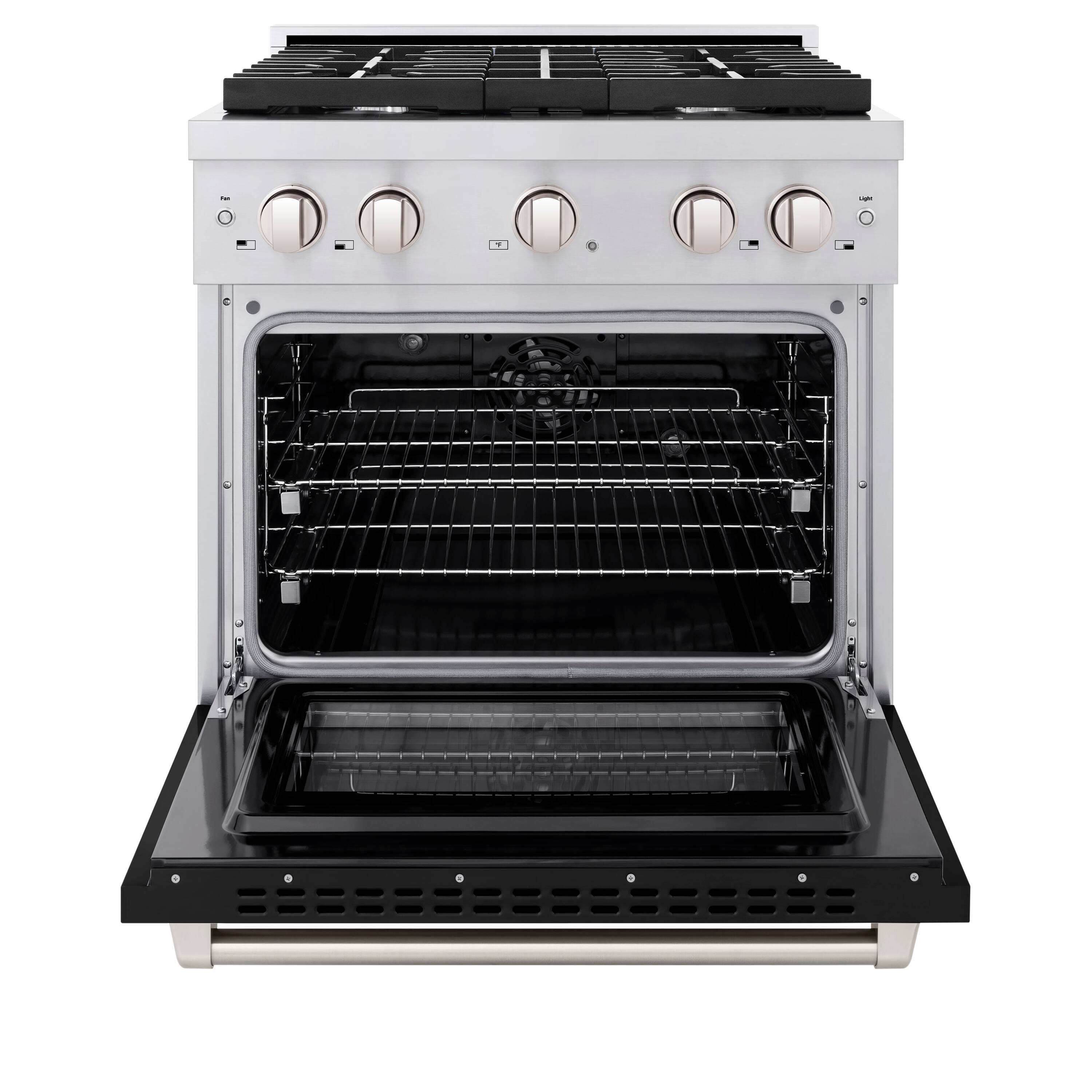 Angle. ZLINE - ZLINE 30" Paramount Dual Fuel Range with 4 Burners and Convection Oven (SDR-BLM-30) - White.