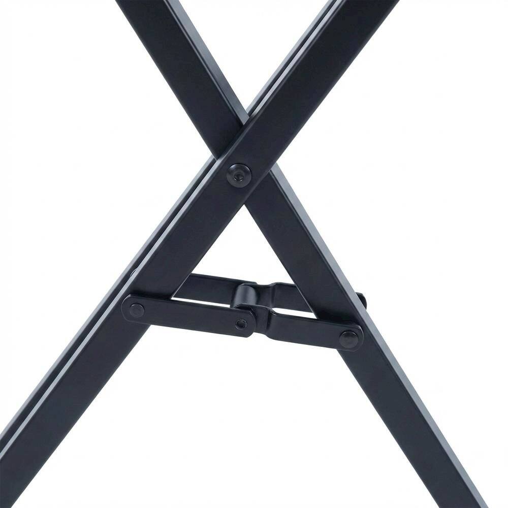 Alt View 1. FurniFact - Solid Wood TV Trays Set Of 4 With Storage Rack in Black Finish - Black.