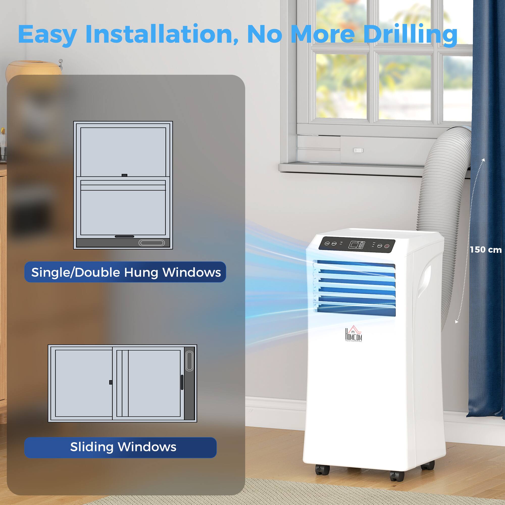 Easy Installation, No More Drilling

e8: CE ioo 1

150 cm Single/Double Hung Windows

TOMLOM IM I Sliding Windows