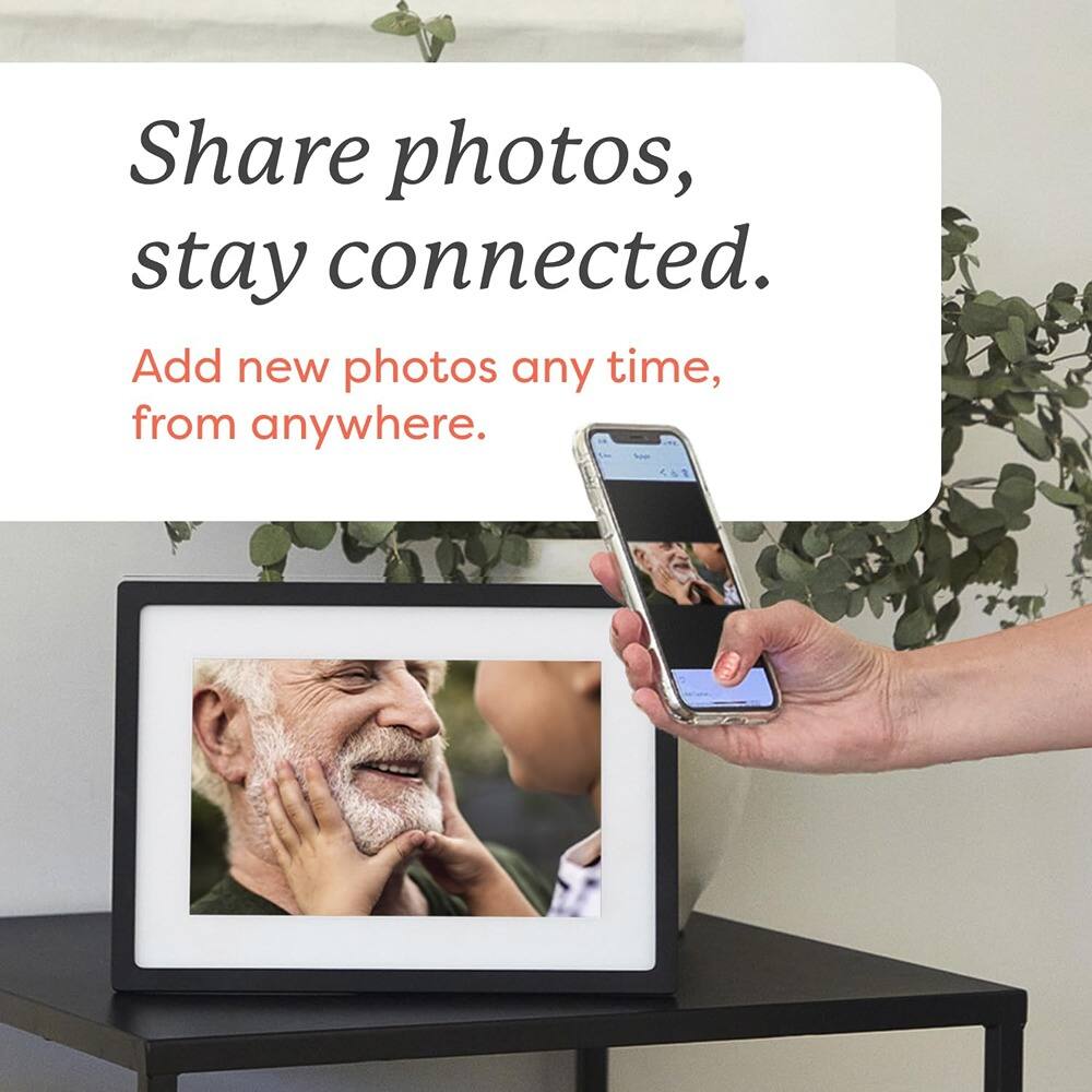 Share photos, stay connected.  
Add new photos any time, from anywhere.