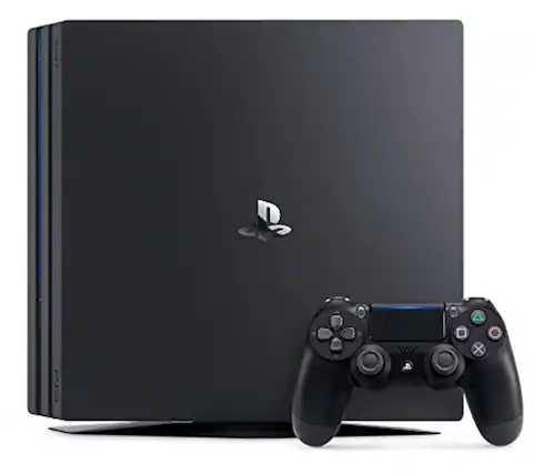 Front. Sony - Sony PlayStation 4 Pro 1TB Console PS4 4K - Black.