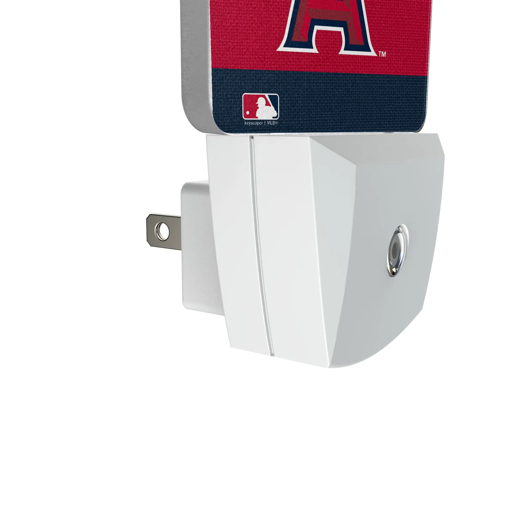 Alt View 2. Keyscaper - Los Angeles Angels Primary Logo Stripe Design Nightlight 2-Pack - Multicolor.